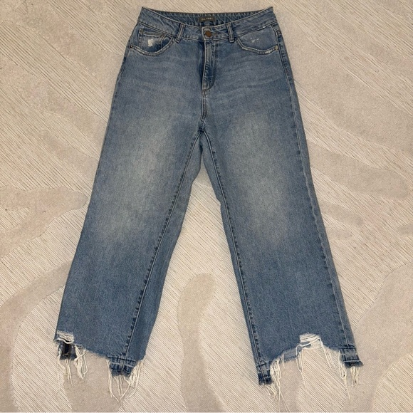 DL1961 Hepburn High Waisted Wide Leg Slate Jeans - Picture 4 of 5